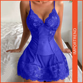 Women's Suspenders Mesh Lingerie Set with Lace Accents
